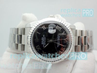 Best Copy Rolex Datejust Black Dial  SS Case Watch 36mm